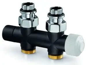 Honeywell Therafix Design H-blok s termostat. ventilem, matné černé, přímé, DN15 Ihned K Objednání
