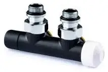 Top Prodej Honeywell Therafix Design H-blok s termostat. ventilem, matné černé, rohové pravé, DN15