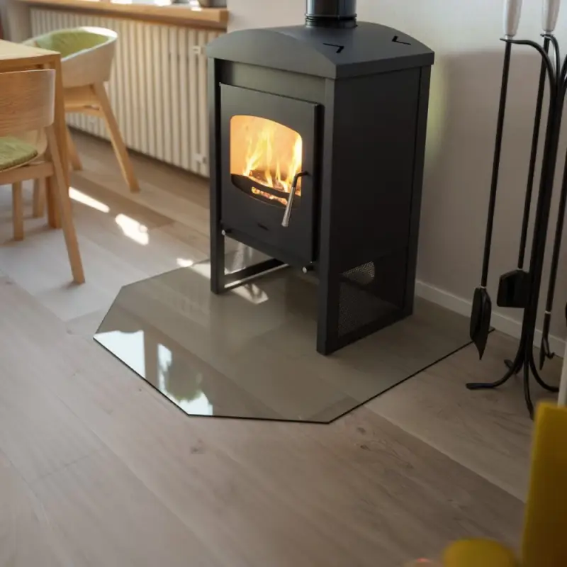HS Flamingo Sklo pod kamna - Šestihran 1000x1000 mm / 6 mm Akční Cena