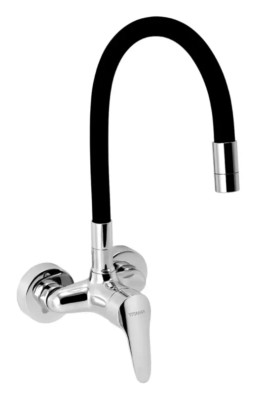 NOVASERVIS Dřezová baterie s elastickým ramenem 100mm, černá-chrom - 94484,0C Levný