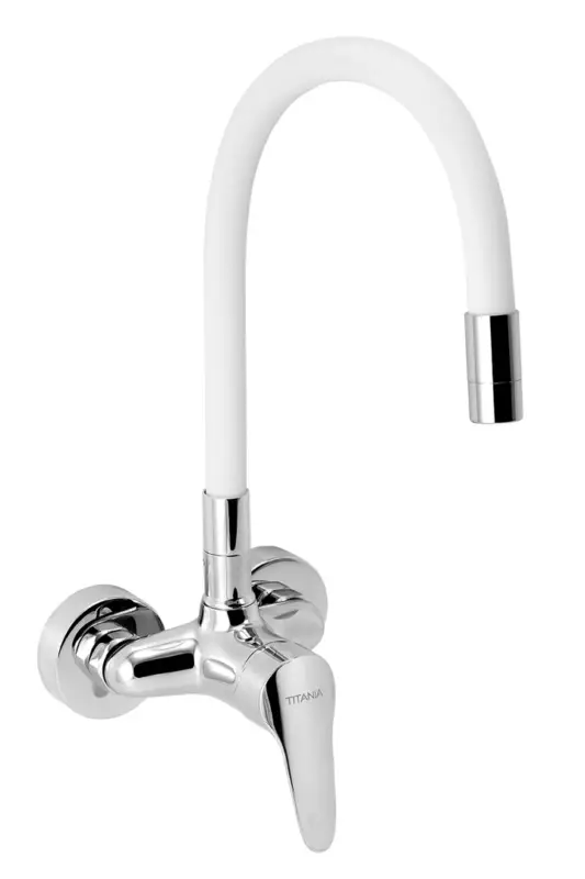 NOVASERVIS Dřezová baterie s elastickým ramenem 100mm, bílá-chrom - 94484,0B Časově Omezené