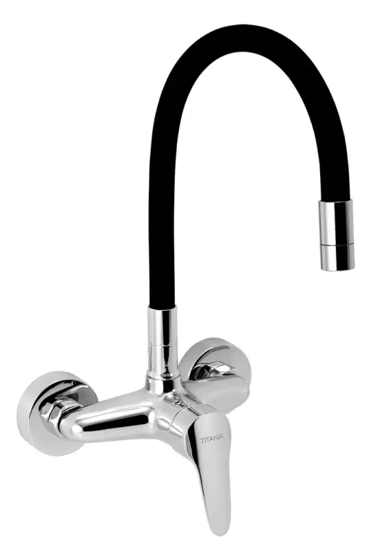 NOVASERVIS Dřezová baterie s elastickým ramenem 150mm, černá-chrom - 94480,0C Nízká Cena