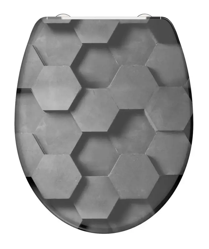 Akční Nabídka Schütte WC sedátko GREY HEXAGONS| Duroplast,Duroplast, Soft Close