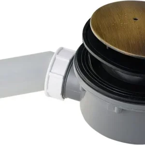 KERASAN RETRO vaničkový sifon, průměr 90mm, DN40, krytka bronz Autentický