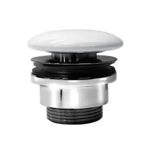 Dokud Zásoby Vydrží GSI GSI umyvadlová výpust 5/4“, neuzavíratelná, keramická zátka, 5-65mm, bílá ExtraGlaze