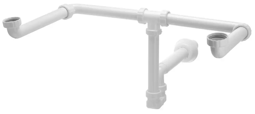 Autentický BRUCKNER MOSQUITO umyvadlový sifon pro dvojumyvadlo, 5/4", DN40, bílá