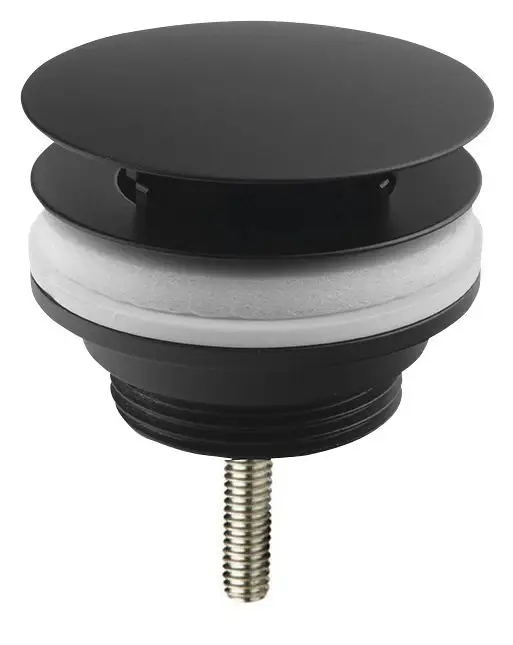 OMP TEA Umyvadlová výpust 5/4“, neuzavíratelná, velká zátka, 10-55mm, černá Must-Have