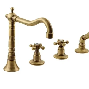 SAPHO ANTEA pětiprvková baterie na okraj vany s retro hubicí, bronz Expresní Doručení