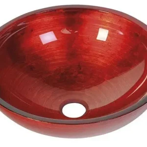 Přímo Od Výrobce SAPHO MURANO ROSSO IMPERO skleněné umyvadlo na desku, průměr 40cm, červená