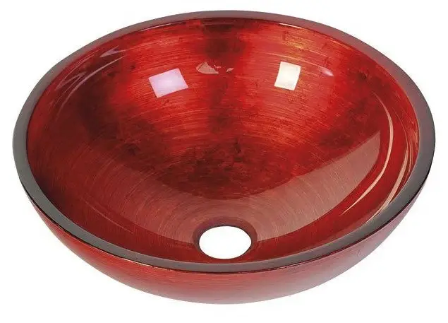Přímo Od Výrobce SAPHO MURANO ROSSO IMPERO skleněné umyvadlo na desku, průměr 40cm, červená