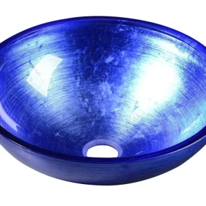 SAPHO MURANO BLU skleněné umyvadlo na desku, průměr 40cm, modrá Originální