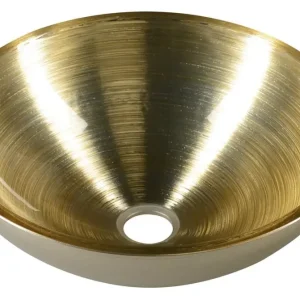 SAPHO MURANO SOFT BROWN skleněné umyvadlo na desku, průměr 40cm, zlatá/stříbrná Expresní Doručení