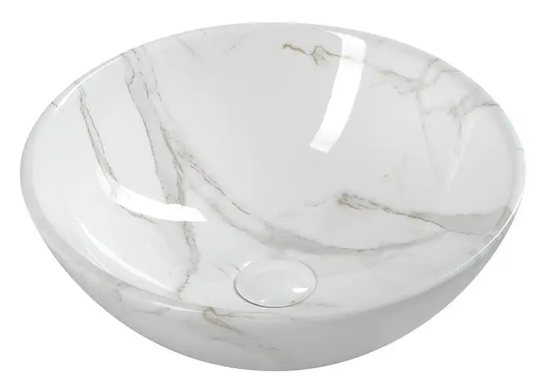 Cenově Výhodný SAPHO DALMA keramické umyvadlo na desku, Ø 42cm, carrara