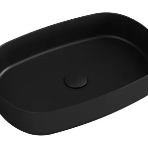 Tovární Cena ISVEA INFINITY OVAL keramické umyvadlo na desku, 55x36cm, černá mat