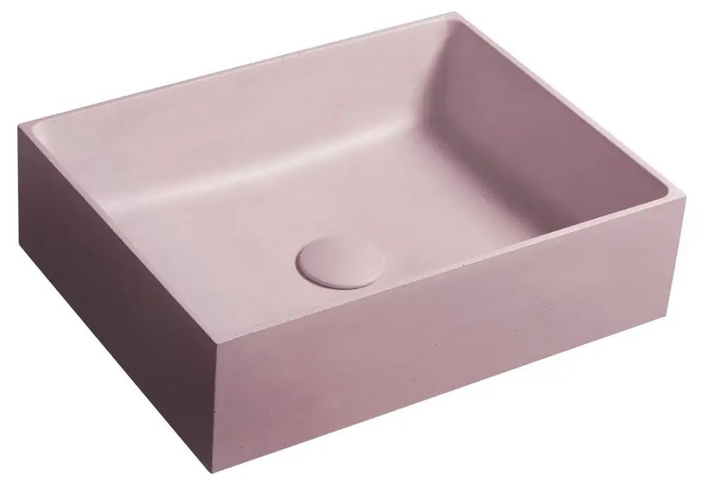 SAPHO FORMIGO betonové umyvadlo na desku, 47,5x36,5cm, růžová mat Pouze Dnes