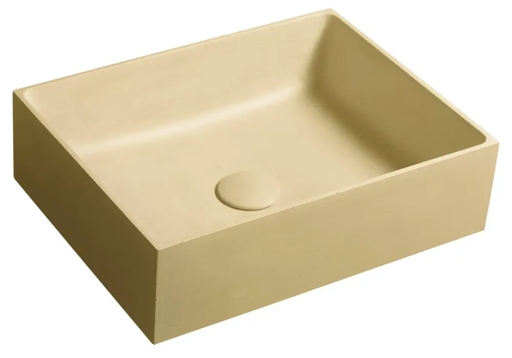 SAPHO FORMIGO betonové umyvadlo na desku, 47,5x36,5cm, žlutá mat Akční Nabídka