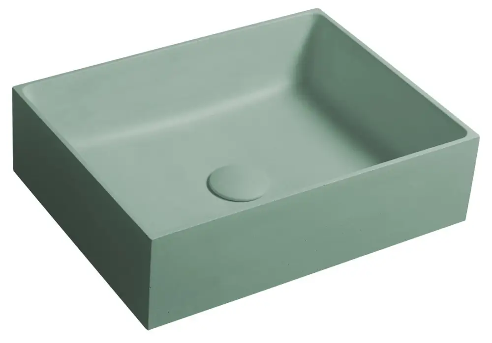 Must-Have SAPHO FORMIGO betonové umyvadlo na desku, 47,5x36,5cm, zelená mat