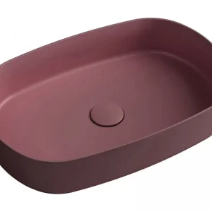Akční Cena ISVEA INFINITY OVAL keramické umyvadlo na desku, 55x36cm, maroon red