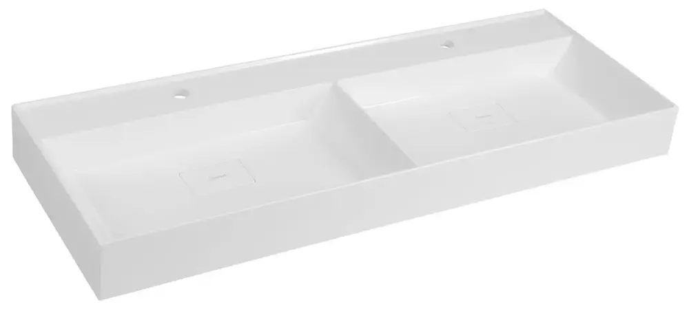 SAPHO GODIVA dvojumyvadlo, litý mramor, 119x44cm, bílá Levný