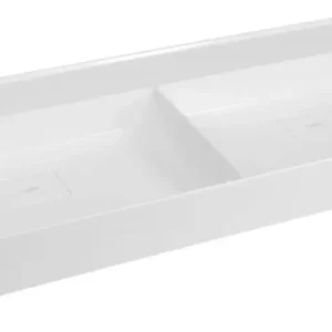 Autentický SAPHO GODIVA dvojumyvadlo, litý mramor, 119x44cm, bez otvoru, bílá