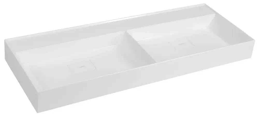 Autentický SAPHO GODIVA dvojumyvadlo, litý mramor, 119x44cm, bez otvoru, bílá