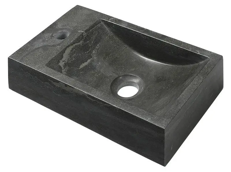 SAPHO BLOK kamenné umývátko 40x22cm, baterie vlevo, antracit Horká Nabídka