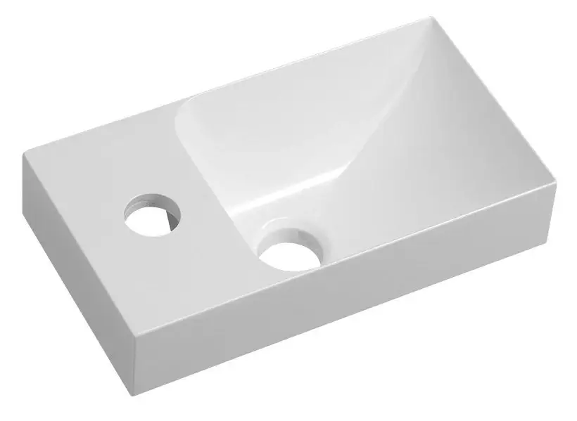 SAPHO PICCOLINO umývátko 30,8x17cm, litý mramor, baterie vlevo, bílá Časově Omezené