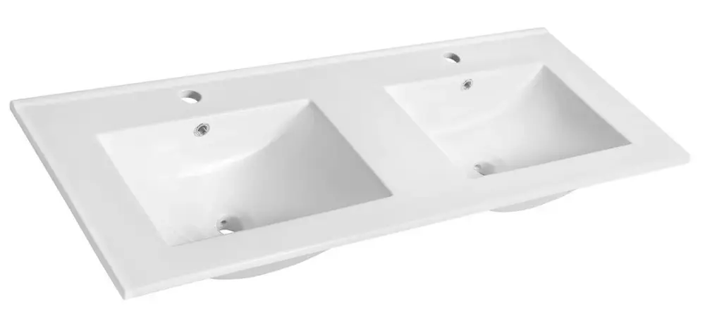 Nová Kolekce SAPHO SLIM keramické dvojumyvadlo, nábytkové, 120x46,5cm, bílá