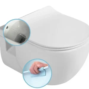 SAPHO BRILLA CLEANWASH závěsná WC mísa s bidetovou sprškou, Rimless, 36,5x53cm, bílá Expresní Doručení