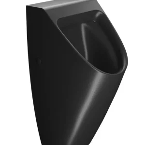 GSI COMMUNITY urinál se zakrytým přívodem vody, Rimless, 31x65cm, černá mat Omezená Nabídka