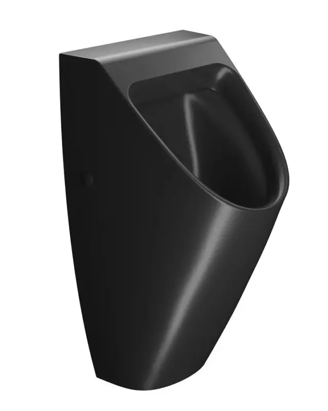 GSI COMMUNITY urinál se zakrytým přívodem vody, Rimless, 31x65cm, černá mat Omezená Nabídka