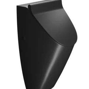 GSI COMMUNITY urinál se zakrytým přívodem vody s otvory pro víko, Rimless, 31x65cm, černá mat Ověřený