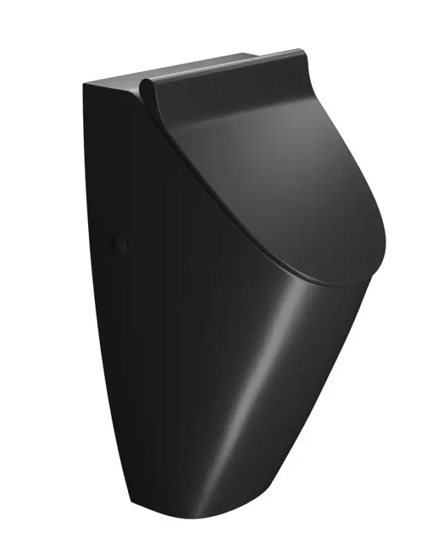 GSI COMMUNITY urinál se zakrytým přívodem vody s otvory pro víko, Rimless, 31x65cm, černá mat Ověřený