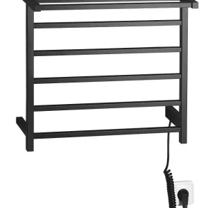 Vysoce Kvalitní SAPHO ELZOR elektrický sušák ručníků 500x470 mm, 60 W, černá mat