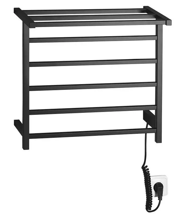 Vysoce Kvalitní SAPHO ELZOR elektrický sušák ručníků 500x470 mm, 60 W, černá mat