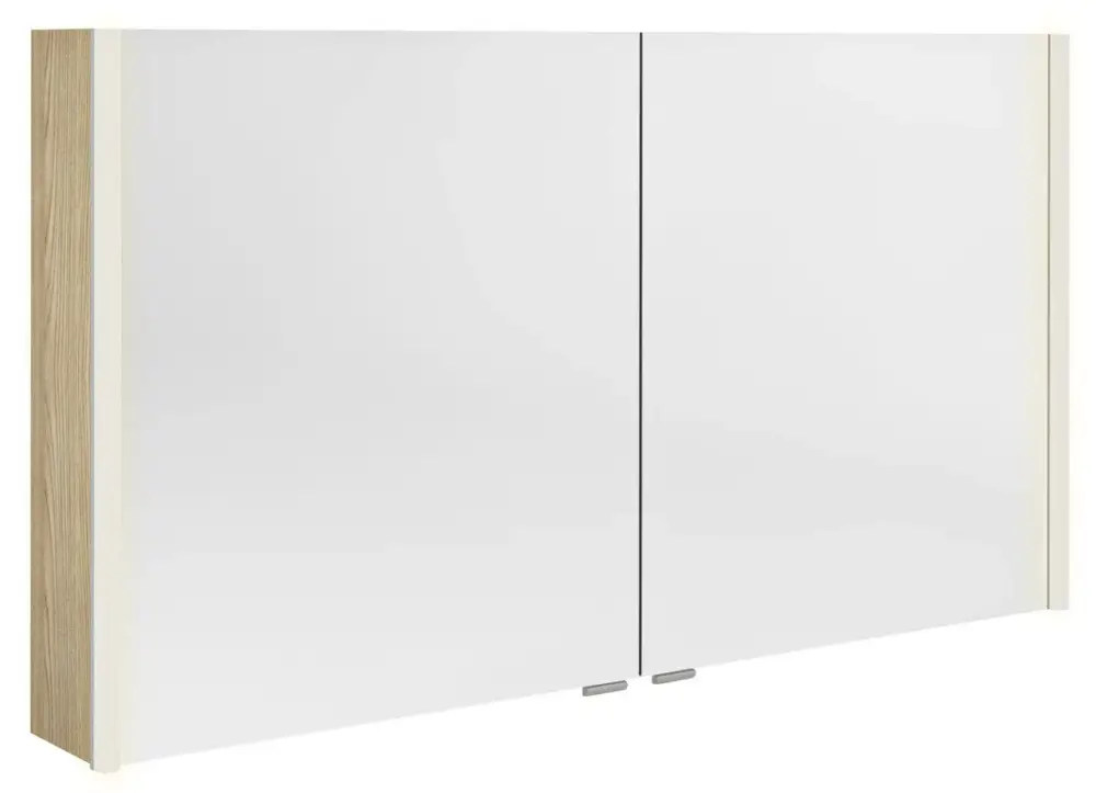 Sezónní Sleva SAPHO ALIX galerka s LED osvětlením, 2x dvířka, 126x70x17,5cm, jilm bardini