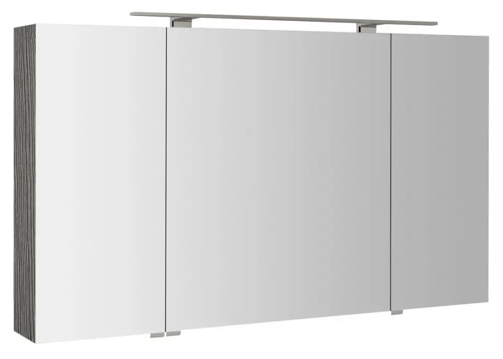 Hit Sezóny SAPHO MIRRÓ galerka s LED osvětlením, 3x dvířka, 120x70x16cm, dub stříbrný