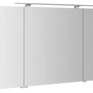 Výprodej SAPHO RIWA galerka s LED osvětlením, 3x dvířka, 121x70x17cm, dub stříbrný