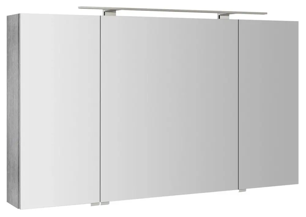 Výprodej SAPHO RIWA galerka s LED osvětlením, 3x dvířka, 121x70x17cm, dub stříbrný