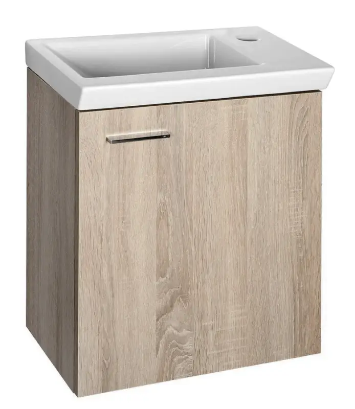 Nakupujte Hned AQUALINE ZOJA/KERAMIA FRESH umyvadlová skříňka 44x50x25,3cm, dub platin