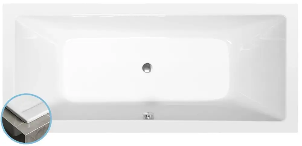 Sleva POLYSAN KRYSTA SLIM obdélníková vana 180x80x39cm, bílá