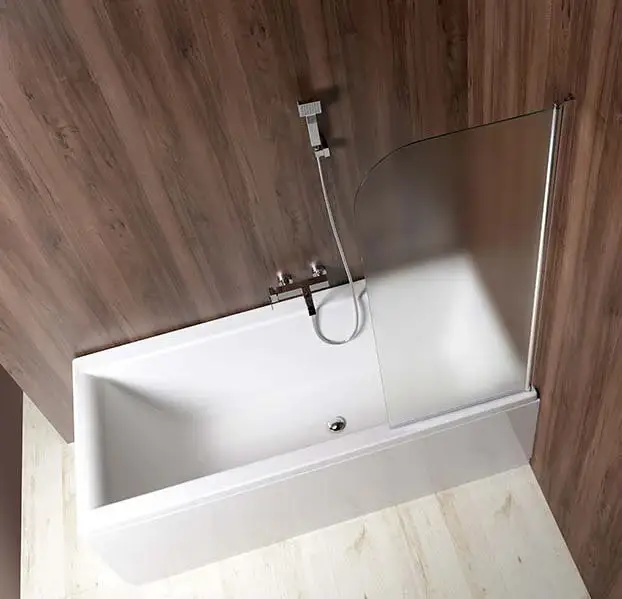 Koupit Online AQUALINE VILMA vanová zástěna 600x1400mm, chrom, pravá, sklo matné