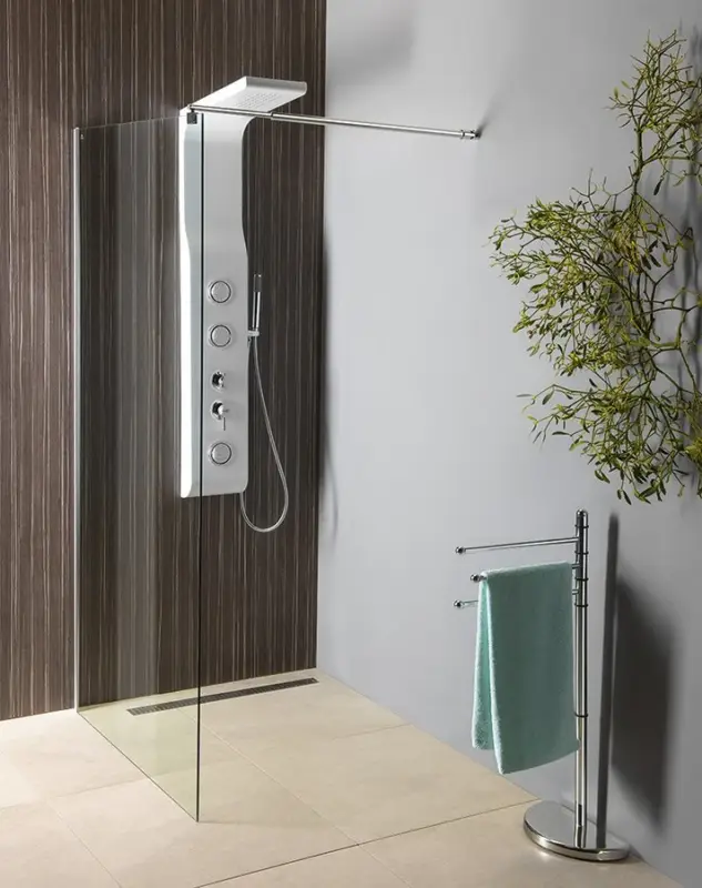 AQUALINE WALK-IN zástěna jednodílná k instalaci na zeď, 1100x1900 mm, sklo čiré Vysoce Kvalitní