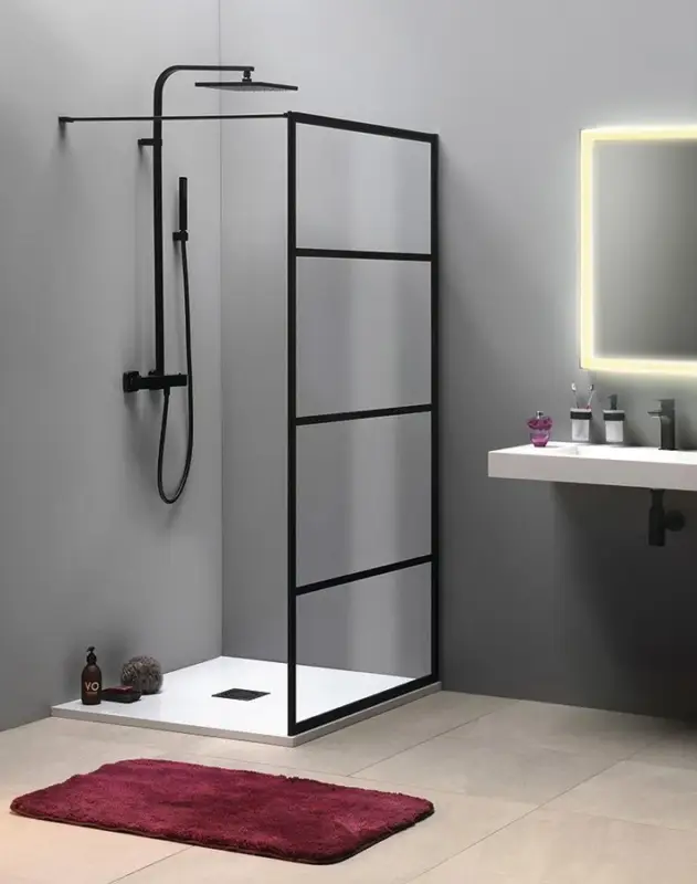 Vysoce Kvalitní GELCO CURE BLACK sprchová zástěna 1000mm, čiré sklo