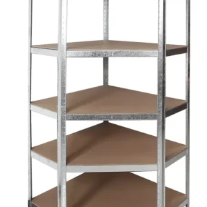 Sezónní Sleva Profi Tools Kovový rohový regál ZEUS 180 x 90 x 70 x 40 cm 5 polic TC-081