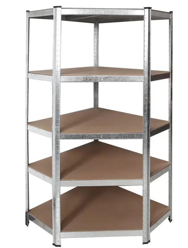 Sezónní Sleva Profi Tools Kovový rohový regál ZEUS 180 x 90 x 70 x 40 cm 5 polic TC-081