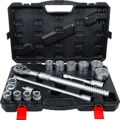 Značkový BGS Sada nástrčných klíčů, s přepínací ráčnou, výsuvnou, 20 mm (3/4"), 19 - 50 mm, 16dílná