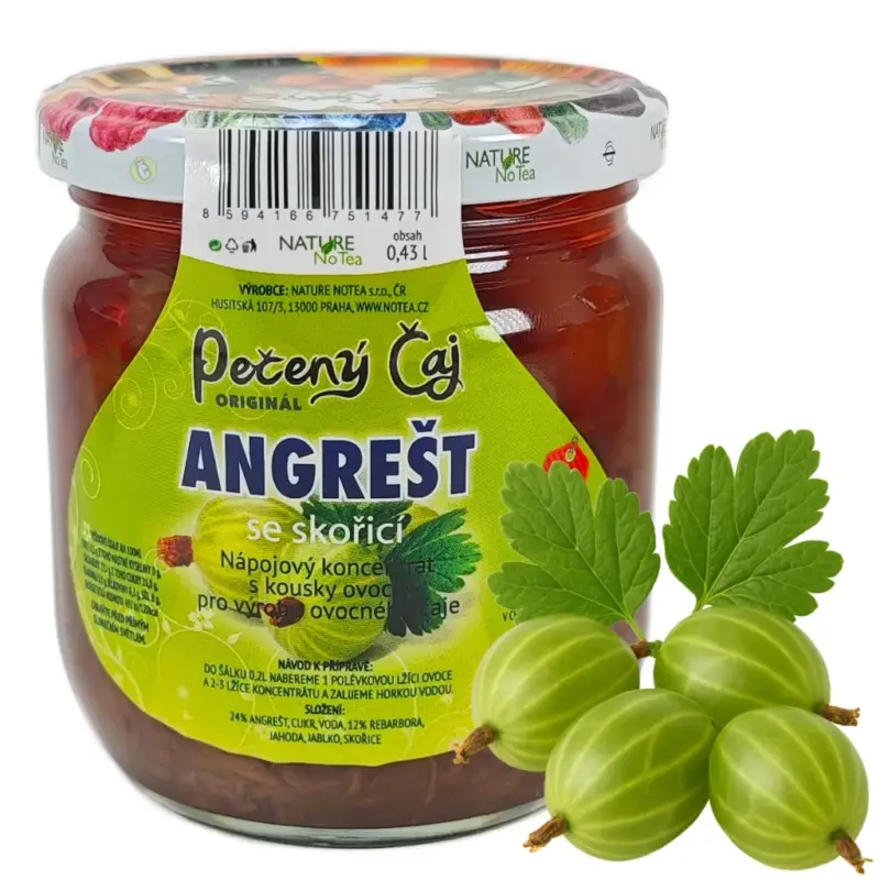 Nature NoTea s.r.o. Pečený čaj Notea - Angrešt se skořicí 430ml Novinka