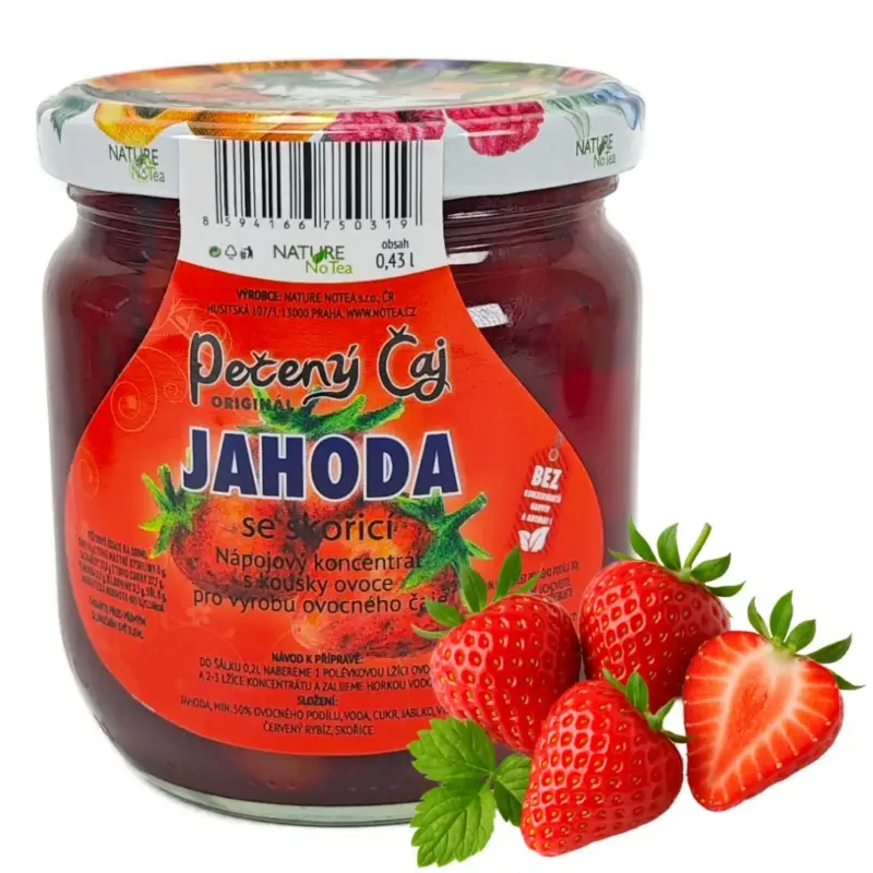 Nature NoTea s.r.o. Pečený čaj Notea - Jahoda se skořicí 430ml Zlevněný