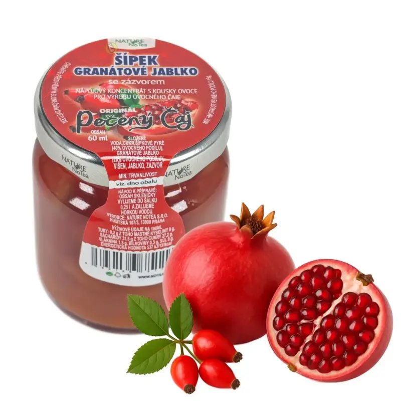 Nature NoTea s.r.o. Pečený čaj Notea - Šípek a Granátové jablko se zázvorem 60ml Autentický